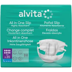 Alvita Incontinence All-In-One Slip Maxi Night Large Pack of 20