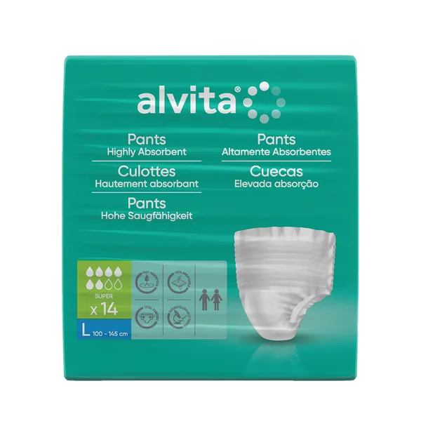 Alvita Incontinence Pants Super Day Large Pack of 14