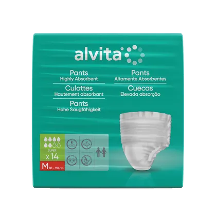Alvita Incontinence Pants Super Day Medium Pack of 14