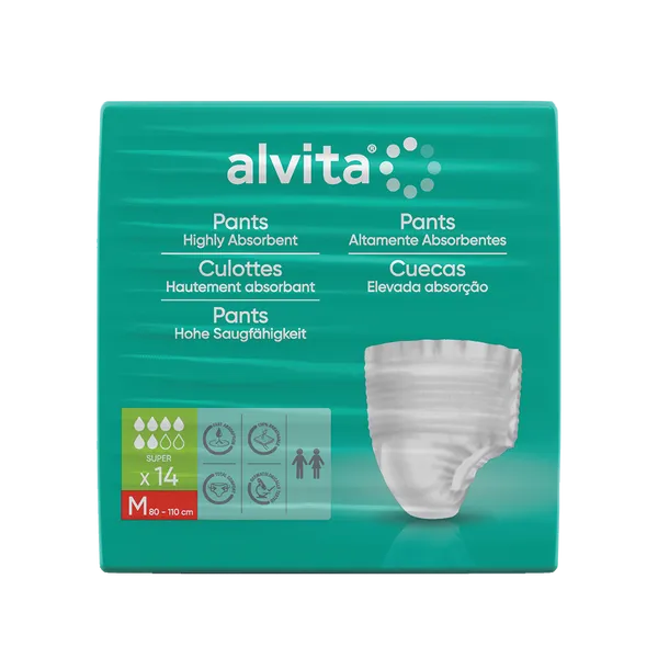 Alvita Incontinence Pants Super Day Medium Pack of 14