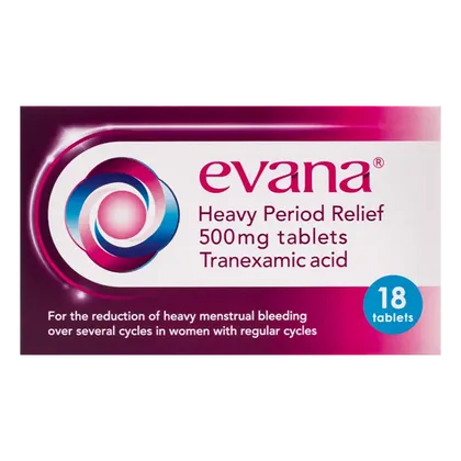 Evana Heavy Period Relief Tablets Pack of 18