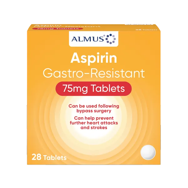 Almus Aspirin Gastro Resistant 75mg Tablets Pack of 28