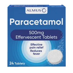 Almus Paracetamol 500mg Effervescent Tablets Pack of 24