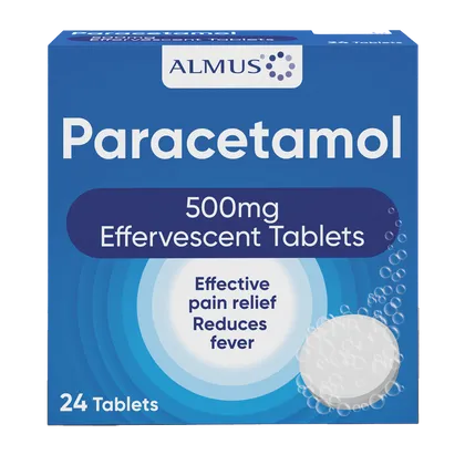 Almus Paracetamol 500mg Effervescent Tablets Pack of 24