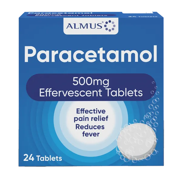 Almus Paracetamol 500mg Effervescent Tablets Pack of 24