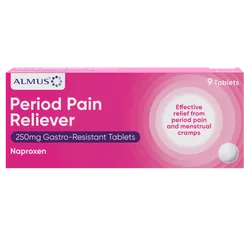 Almus Period Pain Reliever 250mg Tablets Pack of 9