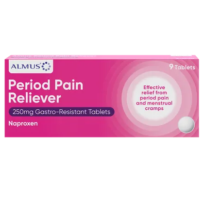 Almus Period Pain Reliever 250mg Tablets Pack of 9
