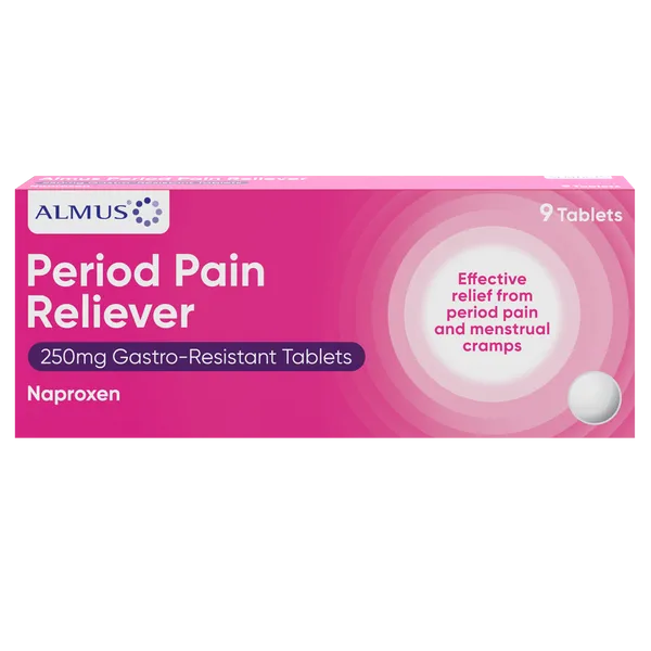 Almus Period Pain Reliever 250mg Tablets Pack of 9