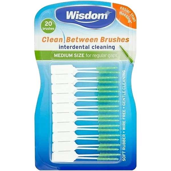 Wisdom Clean Between Interdental Brushes Medium Pack of 20