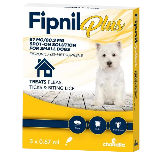 Fipnil Plus Spot-On Solution for Small Dogs Pack of 3