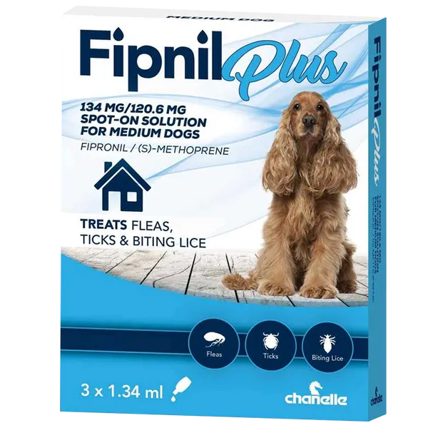 Fipnil Plus Spot-On Solution for Medium Dogs Pack of 3