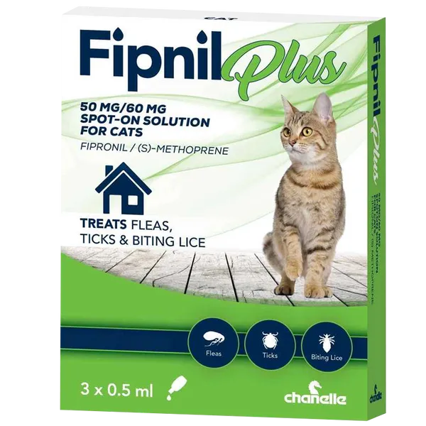 Fipnil Plus Spot-On Solution for Cats Pack of 3