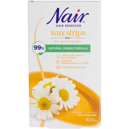 Nair Sensitive Chamomile Body Wax Strips Pack of 16