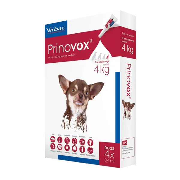 Prinovox Spot-On Small Dog Under 4kg Pack of 4