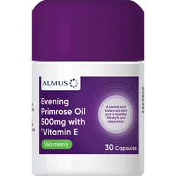Almus Evening Primrose Oil 500mg & Vitamin E Capsules Pack of 30