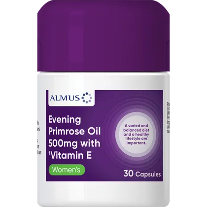 Almus Evening Primrose Oil 500mg & Vitamin E Capsules Pack of 30