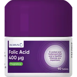 Almus Folic Acid 400ug Tablets Pack of 90