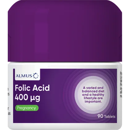 Almus Folic Acid 400ug Tablets Pack of 90