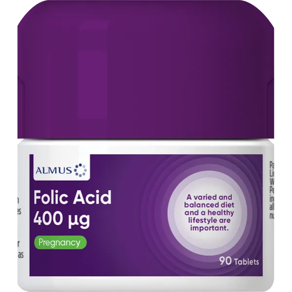 Almus Folic Acid 400ug Tablets Pack of 90