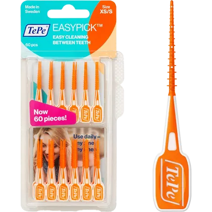 TePe EasyPick Interdental Brushes Orange XS/S Pack of 60
