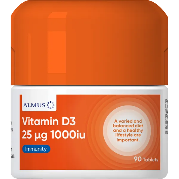 Almus Vitamin D3 1000iu Tablets Pack of 90