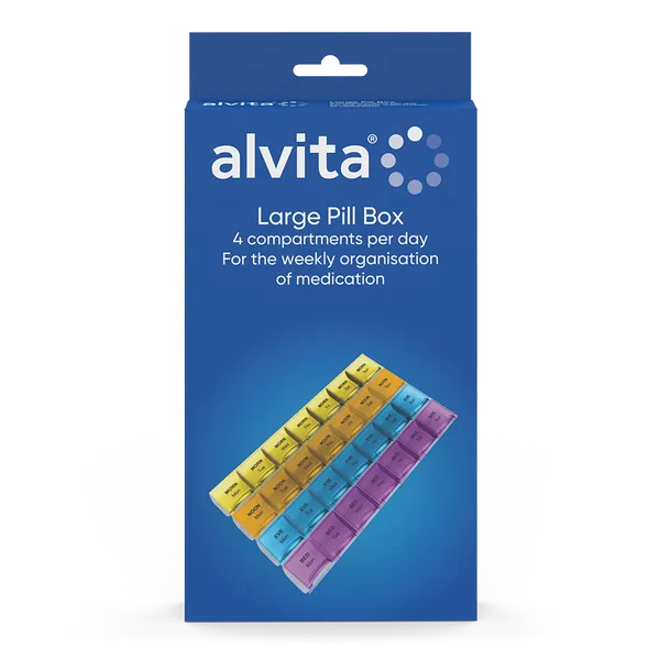 Alvita 4 Daily Compartments 7 Day Pill Box