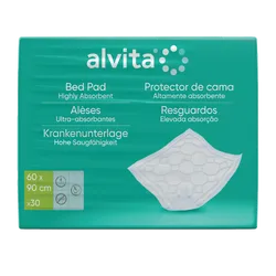 Alvita Incontinence Range Pads Waterproof Bed 60cm X 90cm Pack of 30
