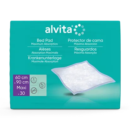 Alvita Incontinence Range Bed Pad Maxi 60cm X 90cm Pack of 30