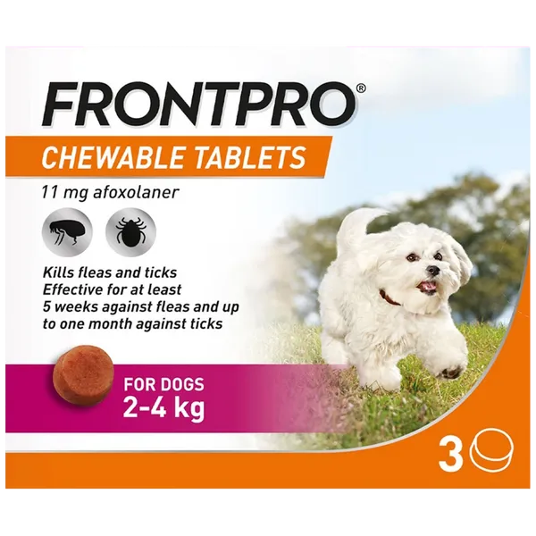 Frontpro Chewable Tablets for Small Dogs 2 – 4kg Pack of 3