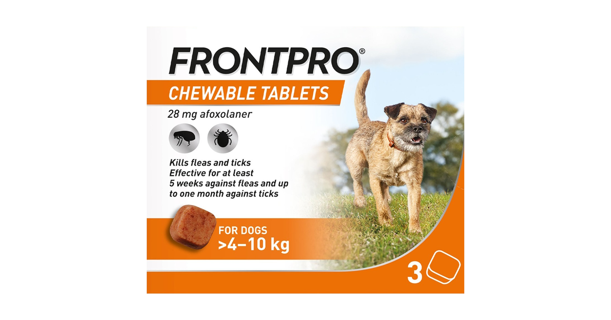 Frontpro Chewable Tablets for Medium Dogs 4 – 10kg Pack of 3