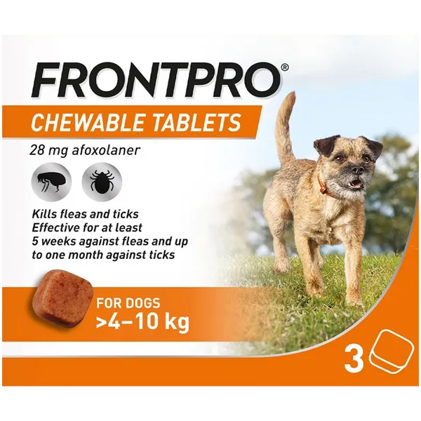 Frontpro Chewable Tablets for Medium Dogs 4 – 10kg Pack of 3