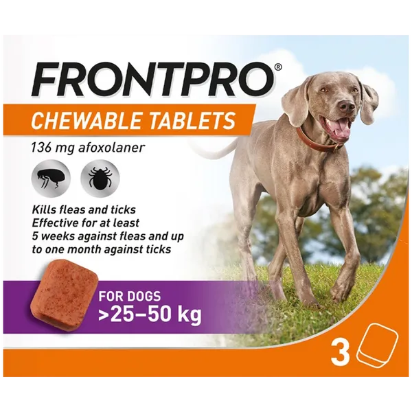 Frontpro Chewable Tablets for XL Dogs 25 – 50kg Pack of 3