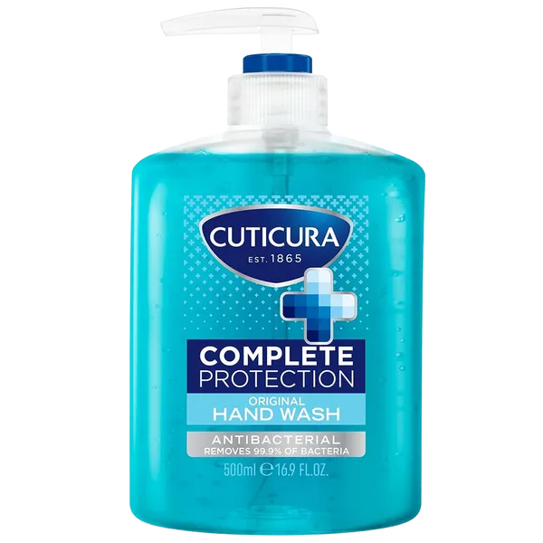 Pump bottle of Cuticura Complete Protection Antibacterial Handwash front view