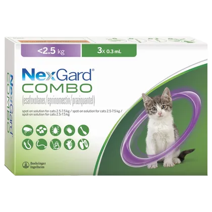 NexGard Combo Spot-on for Small Cats <2.5kg (Pack of 3) POM-V