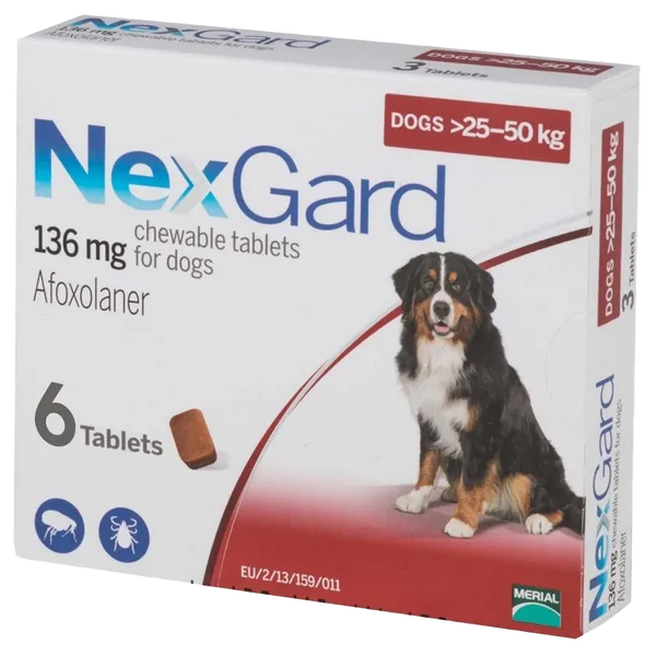 Nexgard Extra Large Dog 25 – 50kg Chewable Tablets Pack of 6