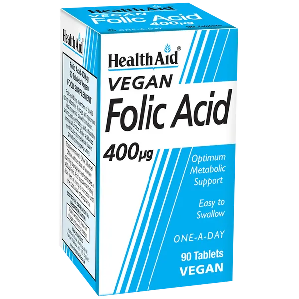 HealthAid Folic Acid 400mcg Tablets Pack of 90