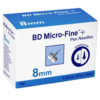 BD Micro-Fine Plus Pen Needles 31G 8mm Pack of 100