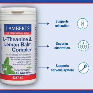 Lamberts Theanine & Lemon Balm Complex Capsules Pack of 60