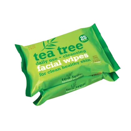 Tea Tree Cleansing Wipes Twin Pack of 25 (50 Wipes)