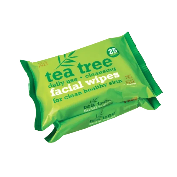 Tea Tree Cleansing Wipes Twin Pack of 25 (50 Wipes)