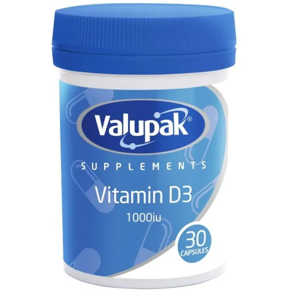 Valupak Vitamin D3 1000iu Capsules Pack of 30
