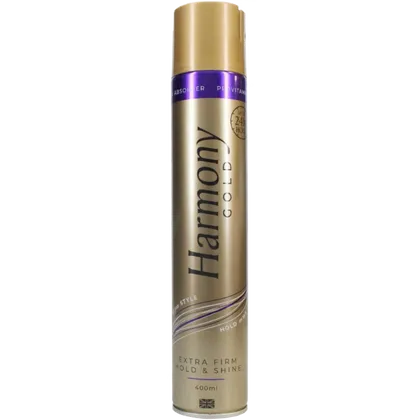 Harmony Gold Extra Firm Hold & Shine Hairspray 400ml