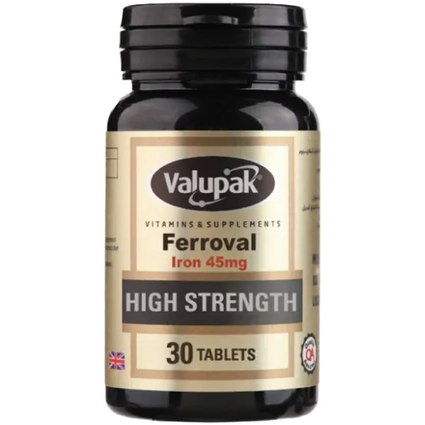 Valupak Ferroval Iron Tablets Pack of 30