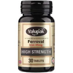 Valupak Ferroval Iron Tablets Pack of 30