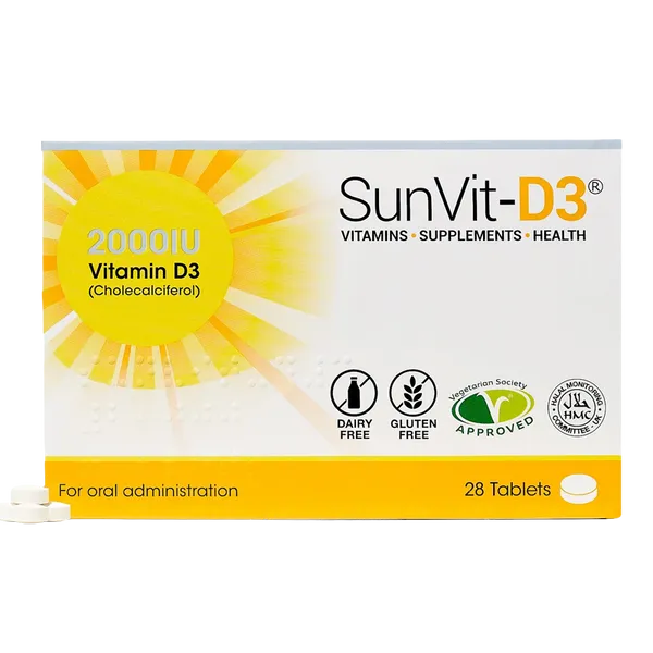 SunVit-D3 Vitamin D3 Tablets 2000iu Pack of 28