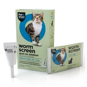 Pet Shield Worm Screen Spot-on Solution for Medium Cats > 2.5 - 5kg Pack of 3