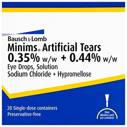 Minims Artificial Tears 0.5ml Eye Drops Pack of 20