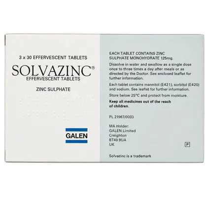 Solvazinc Effervescent Tablets Pack of 90