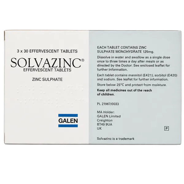 Solvazinc Effervescent Tablets Pack of 90
