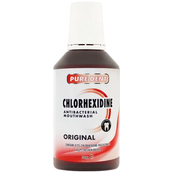 Pure Dent Chlorhexidine Antibacterial Mouthwash Original 500ml